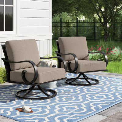 Chaise de patio pivotante avec coussins Aleira