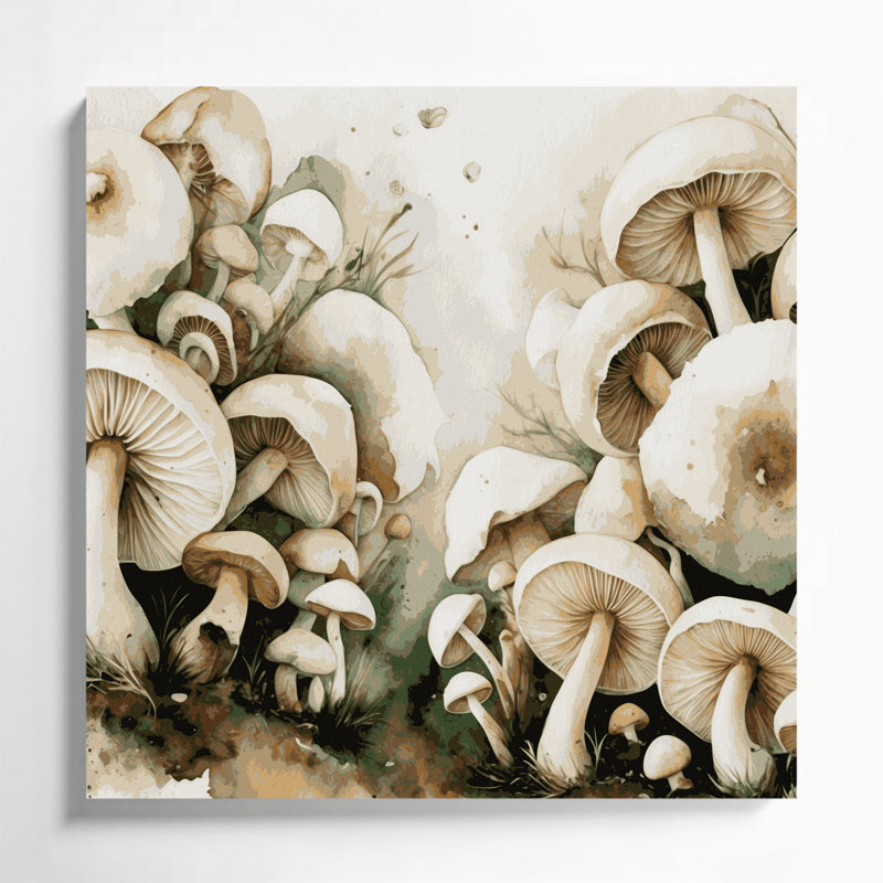 Art mural sur toile beige, H 16 po x l 16 po