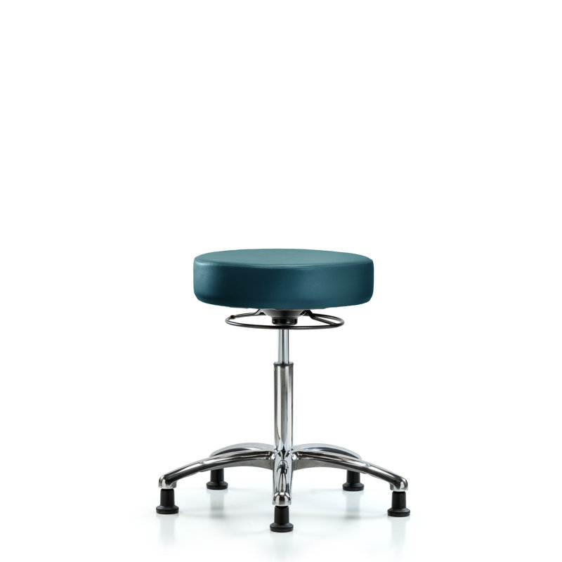 Tabouret de laboratoire réglable en hauteur Khodie, Bleu marine, Argent, 28.75"