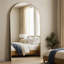 Grand miroir de plancher arqué surdimensionné avec support et miroir mural-45875824-45875826