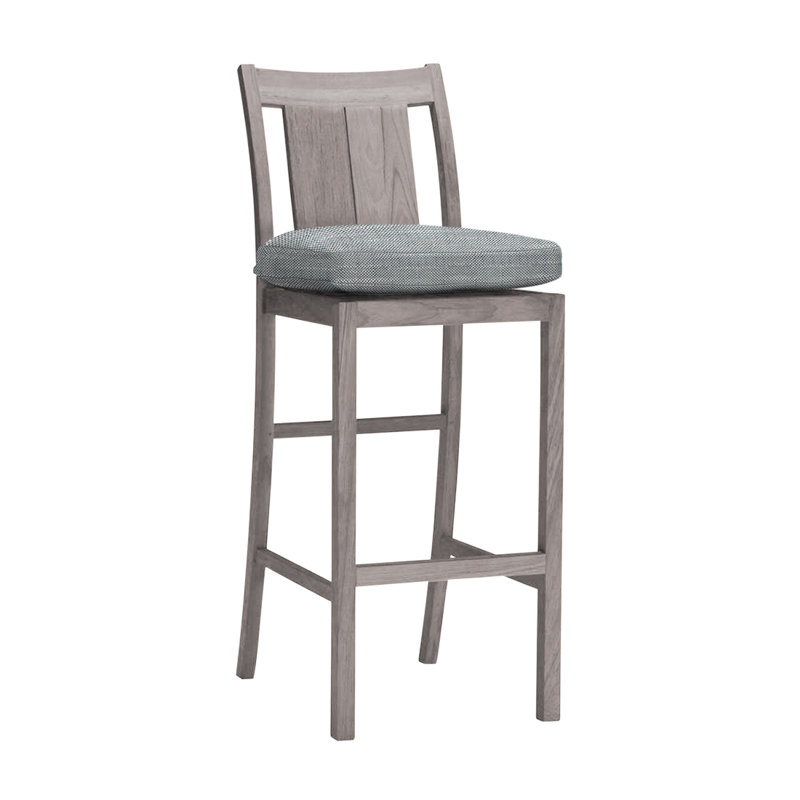 Tabouret de bar 30 po Croquet, Pas de soudure, Huître teck, Sunbrella® ‑ lin neige