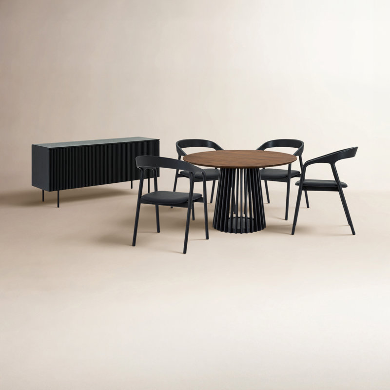 Buffolino 4 - Person Pedestal Dining Set, Walnut
