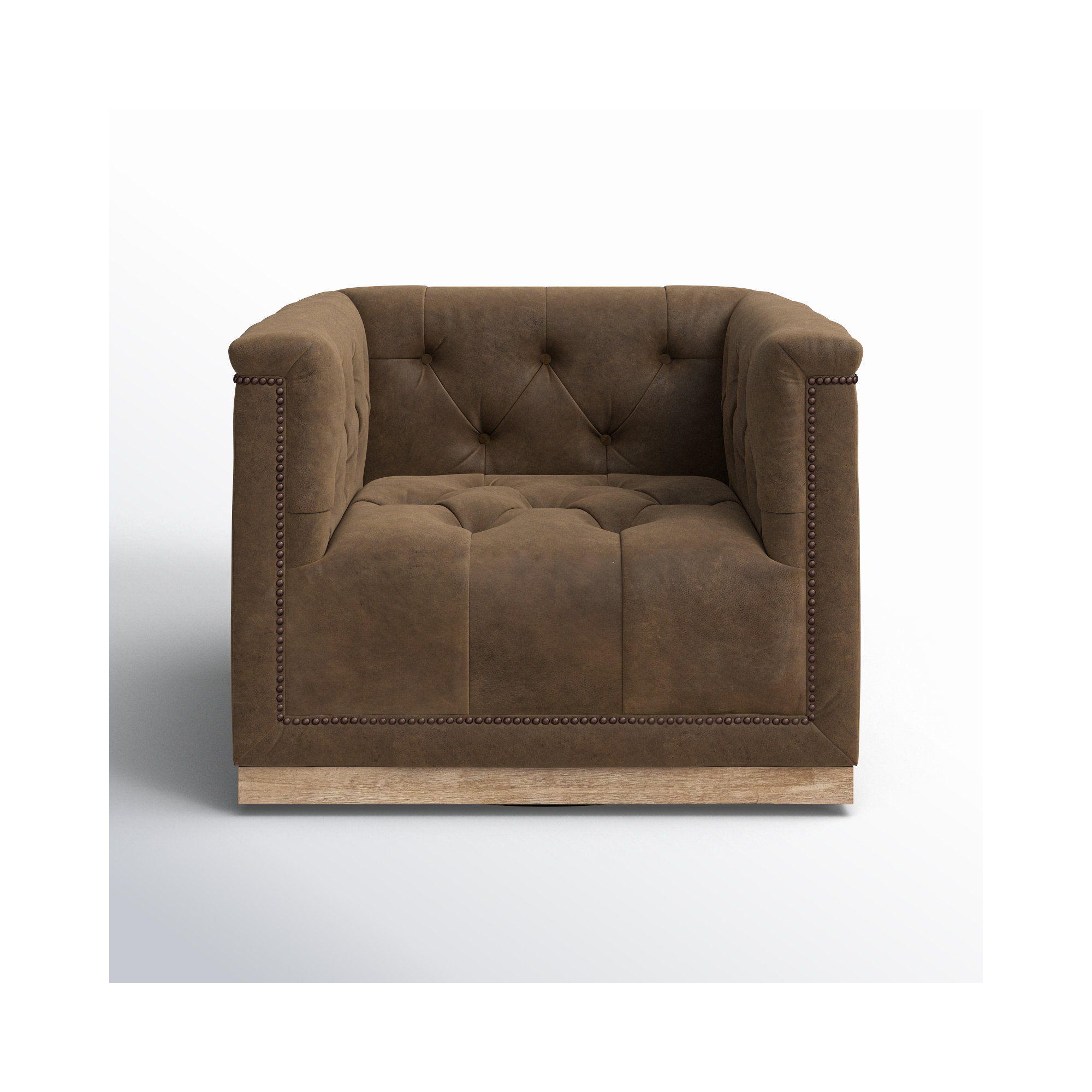 Byer Upholstered Swivel Accent Chair, Umber Gray