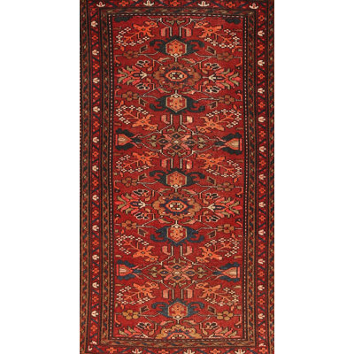 Tapis rouge/beige/brun traditionnel Tanmay