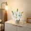 Ensemble de 2 fleurs de lis artificielles blanches - lis en soie réaliste, fleur décorative, arrangement floral, décoration de maison et de mariage, centre de table floral
