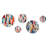 Cityscape Lines Striped Pattern - Abstract Modern Round Wall Art Set Of 5