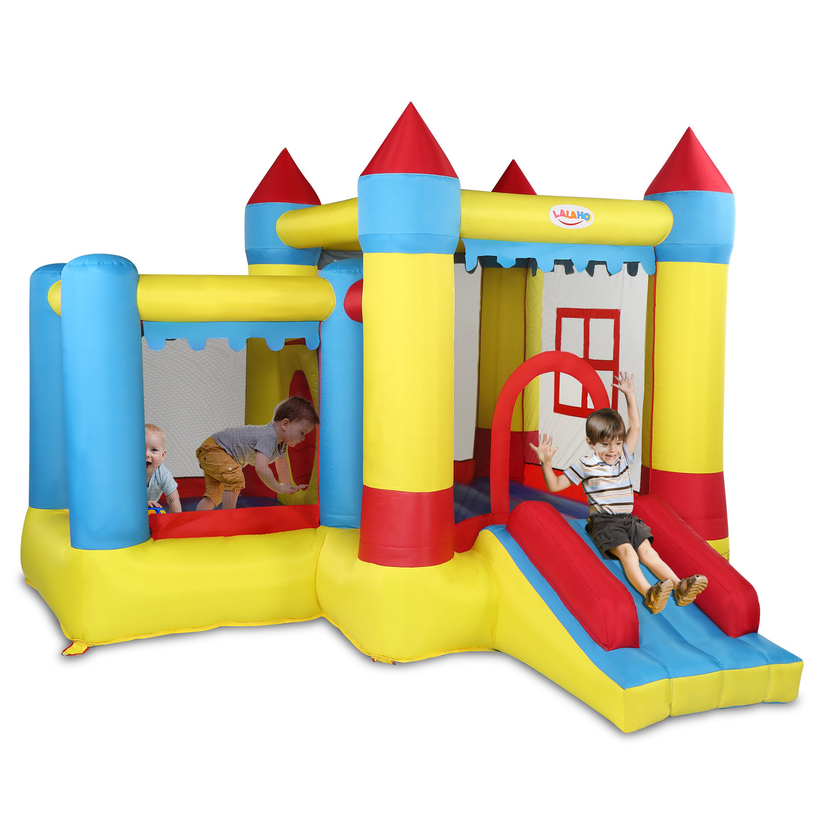 Intex 48259EP Inflatable Jump-O-Lene Castle Bouncer Indoor Outdoor Kids  Jump Bounce House for 2 Kids, Ages 3 to 6 Years 