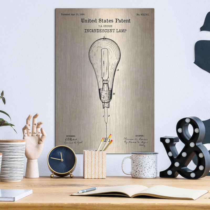 Art mural en métal Luxe Lamp Art, H 16 po x l 12 po