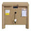 Table de chevet 3 tiroirs brun clair