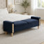 Banc de rangement moderne rembourré avec tissu chenille et pieds en bois d'hévéa-1181202645-1181202651