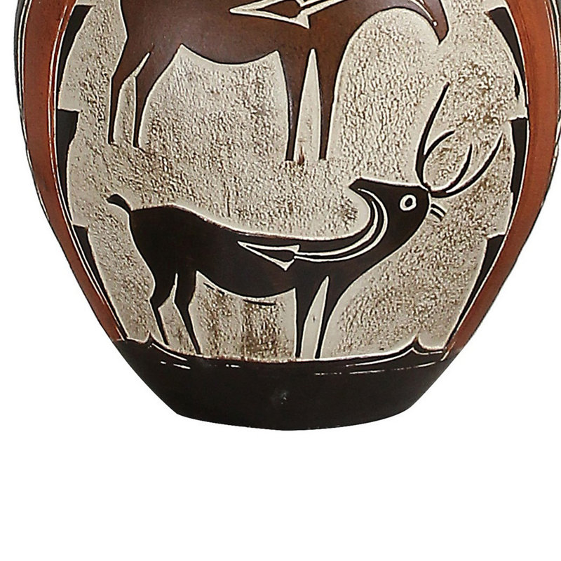Lampe de table Eugenery, Orange / brun / gris