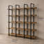 Bibliothèque industrielle vintage à 5 niveaux, étagères ouvertes en MDF avec structure métallique pour le rangement à domicile ou au bureau