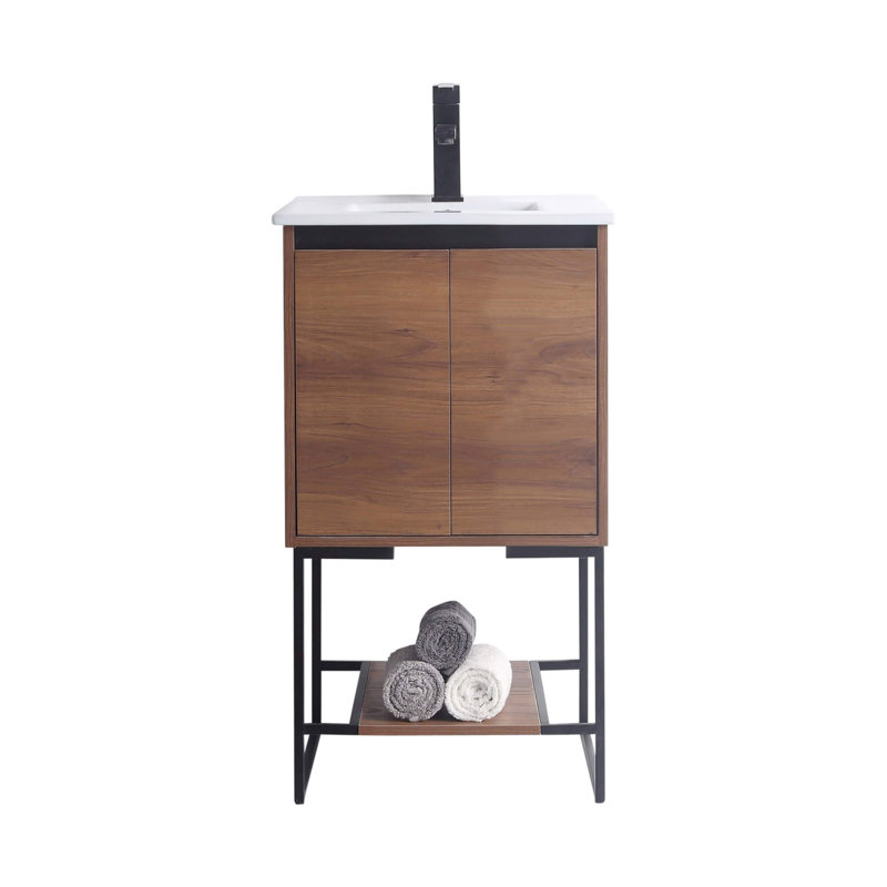 Ensemble de meuble-lavabo simple 20 po Antrel, Noyer