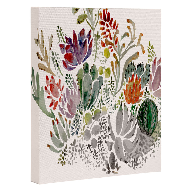 « illustrations plantes grasses design », reproduction, Toile tendue, H 30 po x l 24 po x P 2 po, Pas de tapis