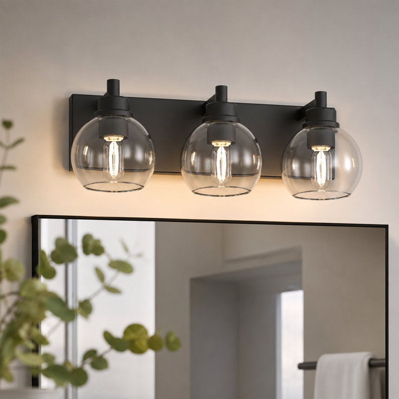 Applique murale moderne à 3 lumières de 18 pouces pour salle de bain