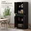 Armoire de cuisine avec tiroir et tablette réglable, armoire de rangement haute autoportante
