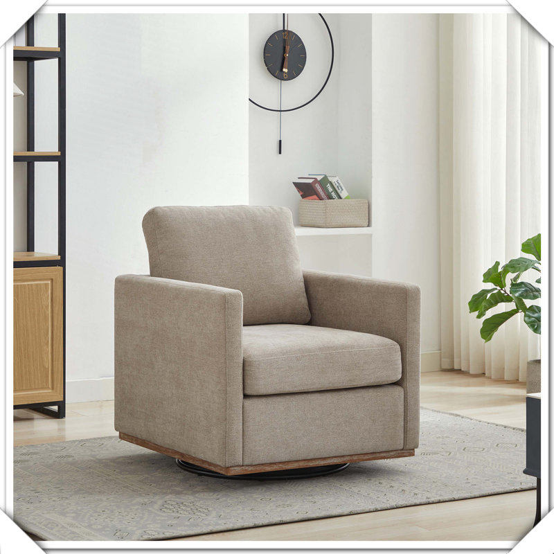 Fauteuil carré pivotant rembourré 360 degrés, Taupe