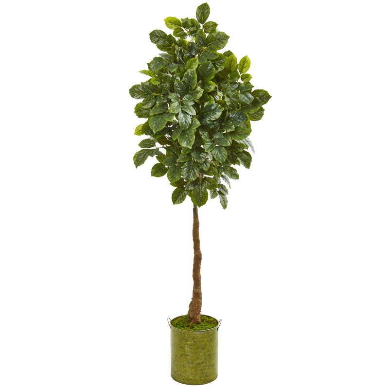 69'' Faux Foliage Tree in Metal Planter