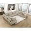 Canapé modulaire brun contemporain de 8 pièces avec grands coussins confortables et rembourrés en bois massif