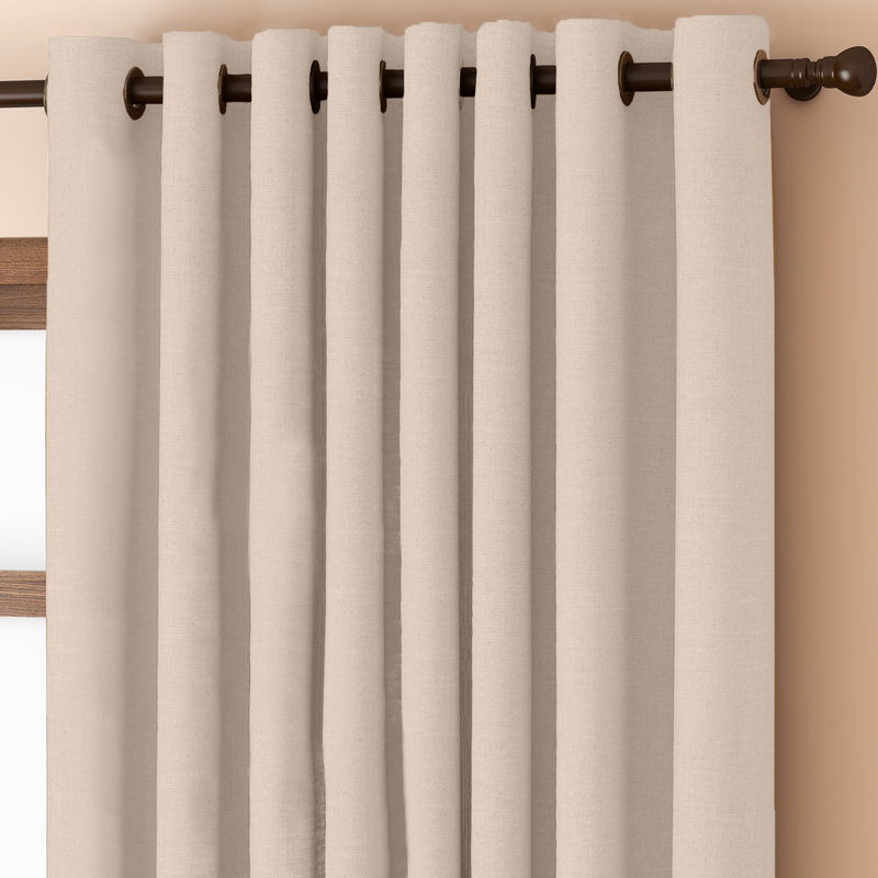 Luxury 230 GSM 100% Blackout Eyelet Room Darkening Curtain Pair, 228 W x 228 D cm, Cream
