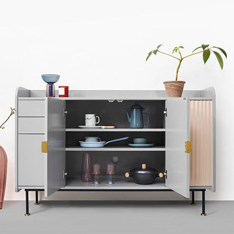 Armoire latérale moderne et minimaliste, Gris