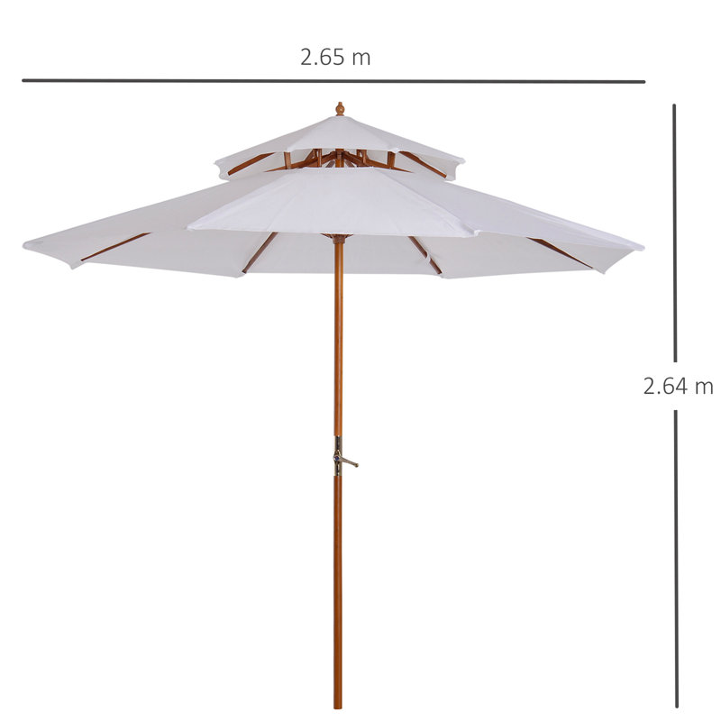 Breckynn 265cm Market Parasol, Cream