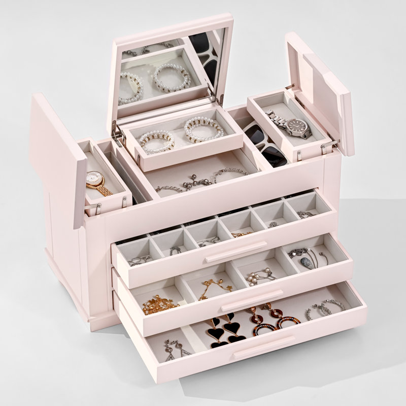 Grande boîte à bijoux contemporaine, Rose