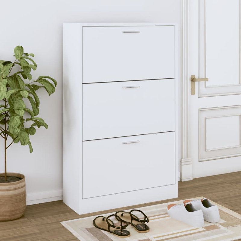 9 Pair Flip Down Shoe Storage, White