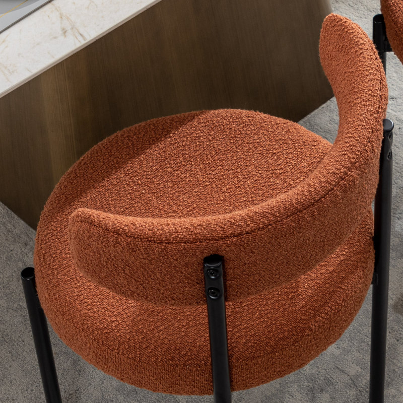 Chaise de salle à manger rembourrée Modern, 2, Noir, noir, noir, noir, Rouille