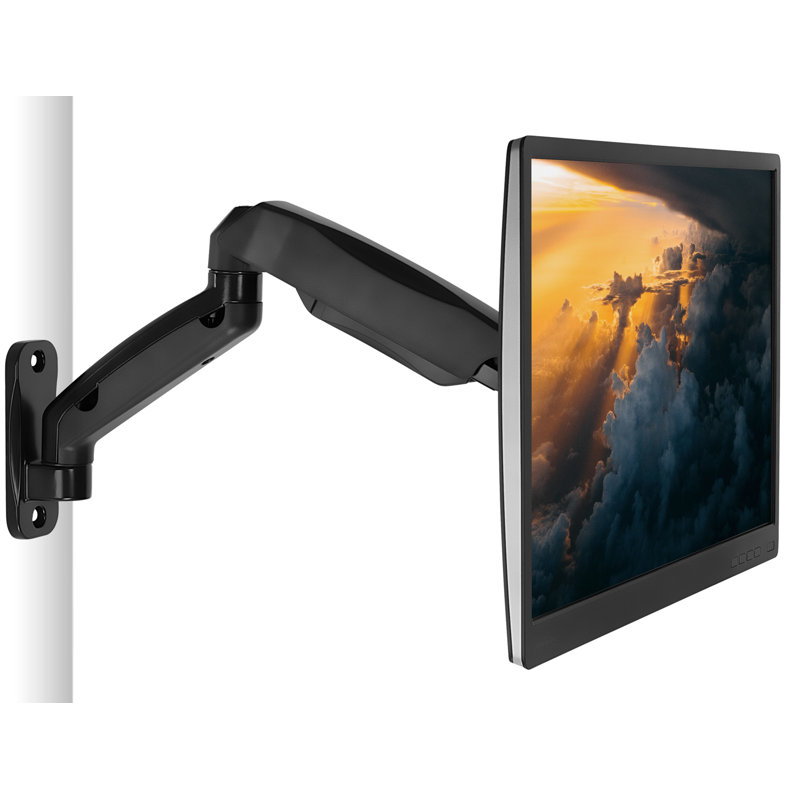 Black Adjustable Full Motion Wall Mount Monitor Arm