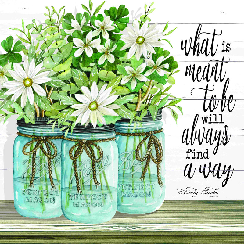 Blue Jars - What Is Meant to Be - Peinture, Toile tendue, Non, H 12 po x l 12 po