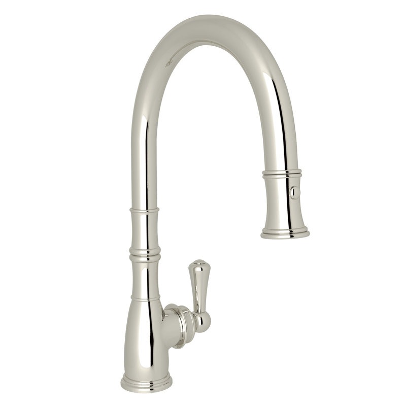 Georgian Era Pull-Down Kitchen Faucet, Polished Nickel