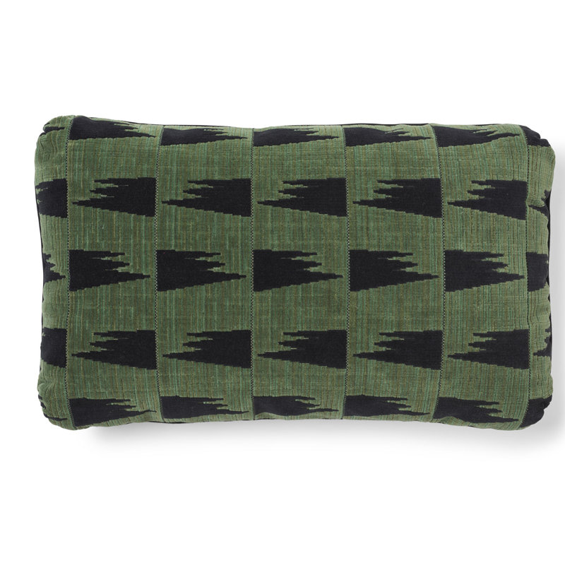 Schumacher x David Kaihoi Tutsi Pillow, 12" x 20", Black/Green