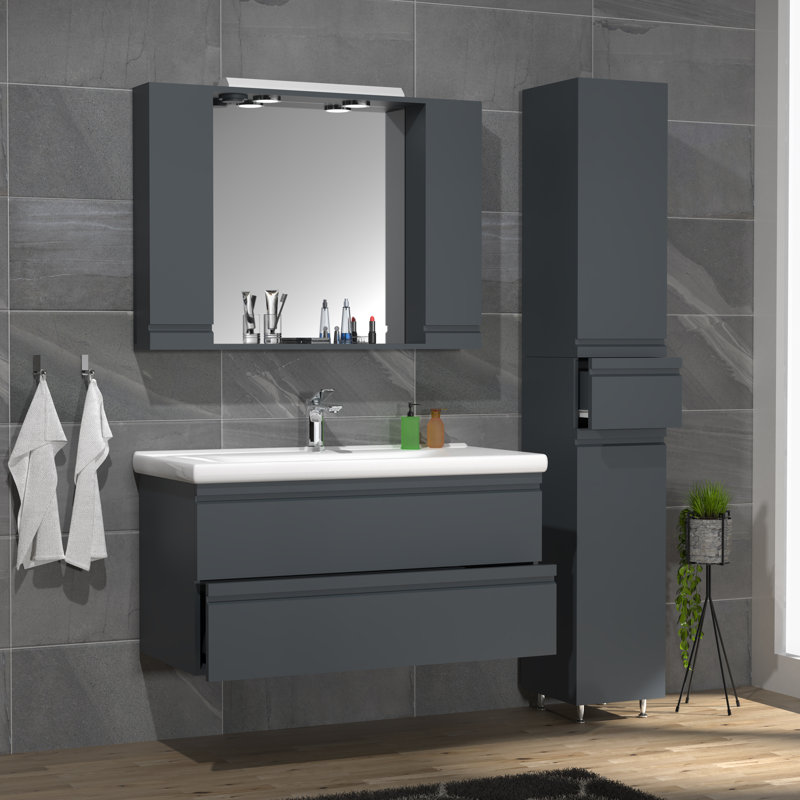 Skaggs Bathroom Furniture Suite, Black