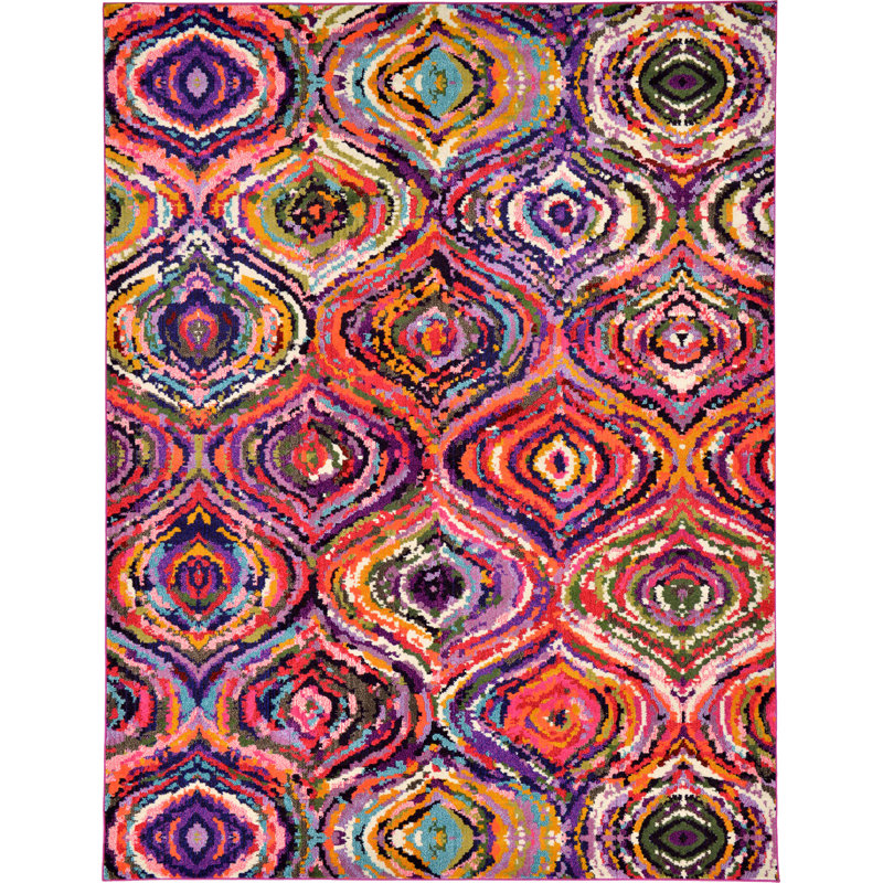Tapis mauve / orange Eddins, Rectangle 10 pi 6 po x 16 pi 5 po