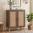 5-Tier Boho Rattan Shoe Storage Cabinet, 3 Adjustable Removable Shelves & Dust-Proof Woven Design, Anti-Tip Design Suitable For Entryway