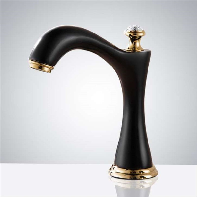 Matte Black Widespread Commercial Touchless Faucet for Modern Automatic Bathroom Use
