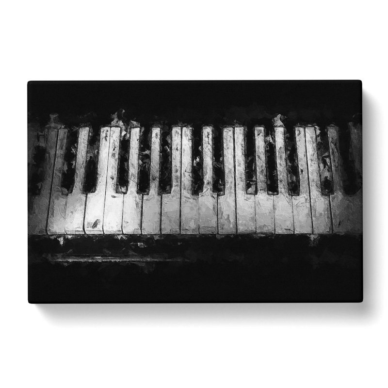 Broken Piano Keys - Wrapped Canvas Painting, 40cm H x 60cm W x 3cm D