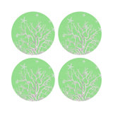 Coral Branch Vegan Leather Round Pebble Placemat