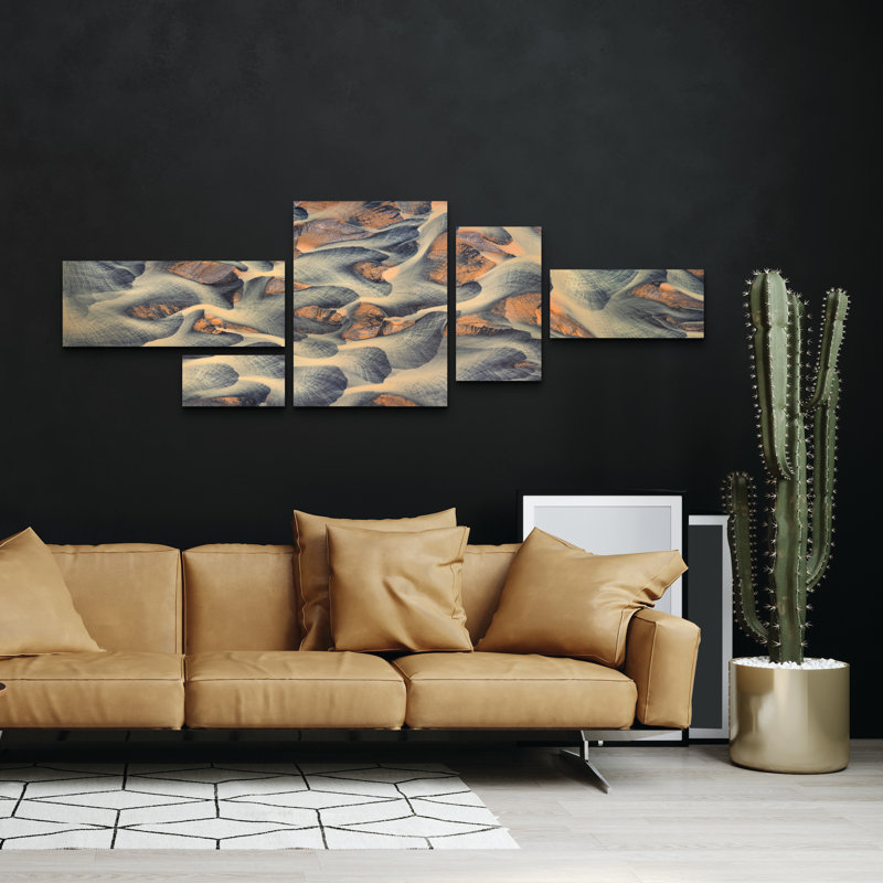 Ensemble de 5 panneaux muraux - John Fan «Flying Dreams», art mural sur toile pour le salon, la chambre à coucher ou le bureau 