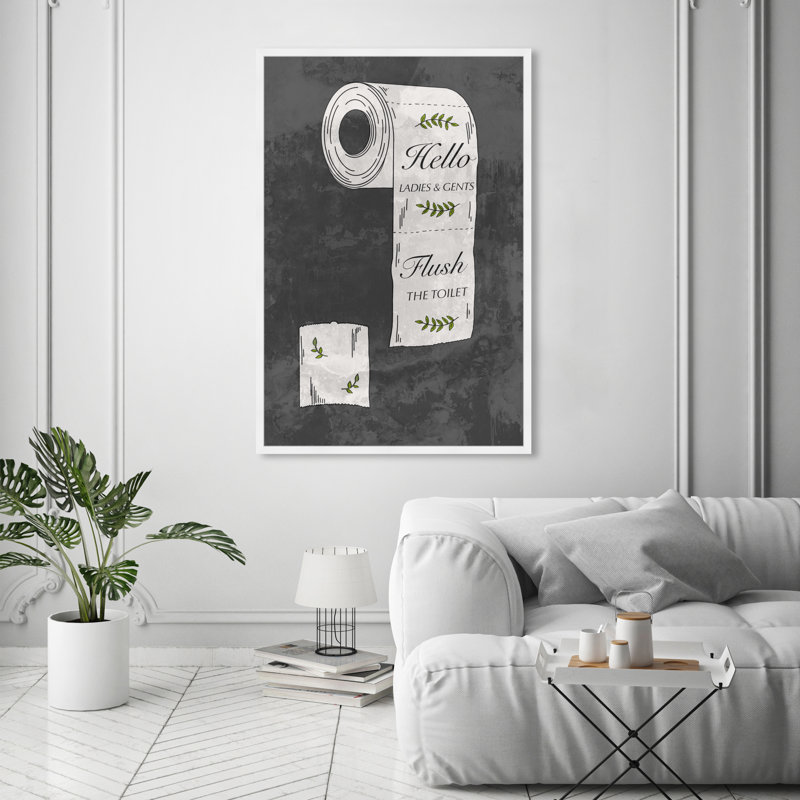 Impression sur toile pour salle de bain, H 56 po x l 38 po, Cadre blanc