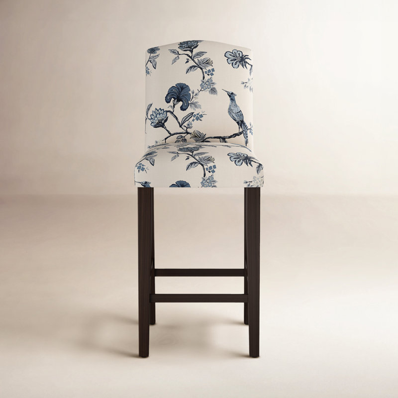 April Bar & Counter Stool, Bar Stool (31” Seat Height), Shaana Indigo, Espresso