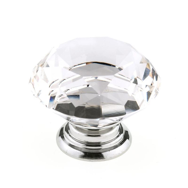 Poignée champignon Inspiration 2 po de diamètre, Clair / Chrome