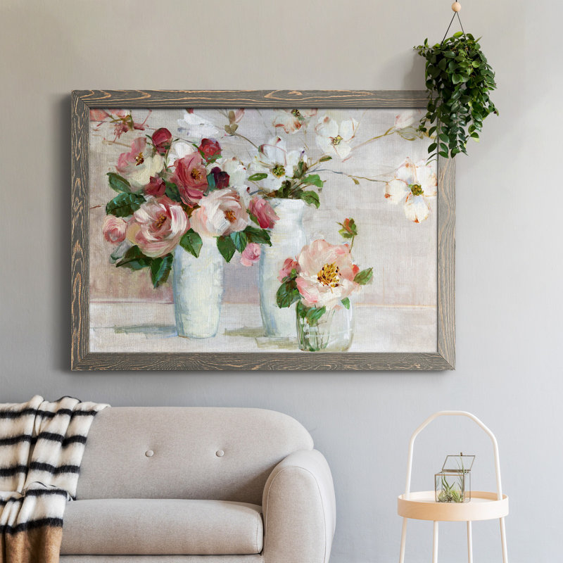 Shades Of Blush - Peinture sur toile encadrée, Gris, H 31,5 po x l 23,5 po x P 1,5 po