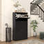 Armoire de rangement étroite pour chaussures pour le hall d'entrée avec 3 tiroirs rabattables et des tablettes réglables, parfaite pour organiser 18 paires de chaussures