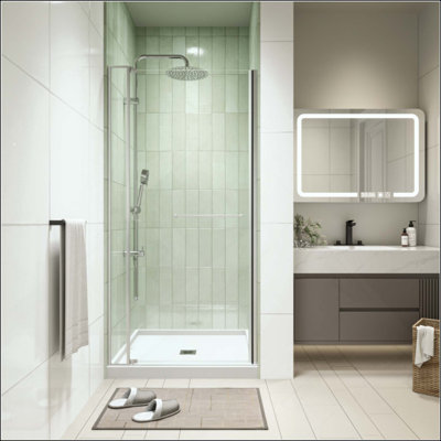 Left And Right Opening Universal Pivot Shower Door, Open Outside, Tempered Glass