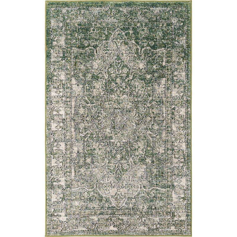Tapis traditionnel Mekalah Moss Oriental, Rectangle 3 pi 3 po x 5 pi 3 po
