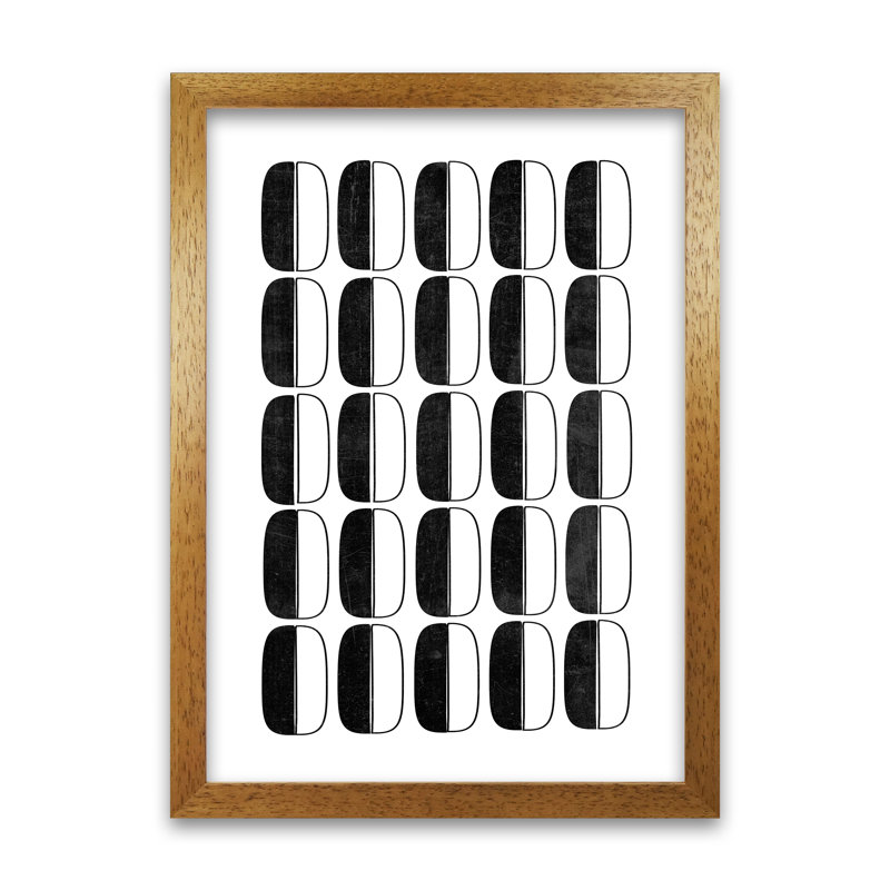Abstract Coffee Beans Original - Print, Oak Frame, 30cm H x 21cm W x 3cm D