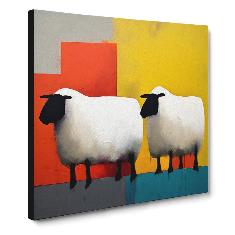 Sheep Suprematism No.1 - Wrapped Canvas, 35cm H x 35cm W x 3cm D