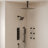 Ceiling Mount 16" High-Pressure Rainfall Shower Faucet, Dual Rainfall Shower Head System with Thermostatic Valve-89833289